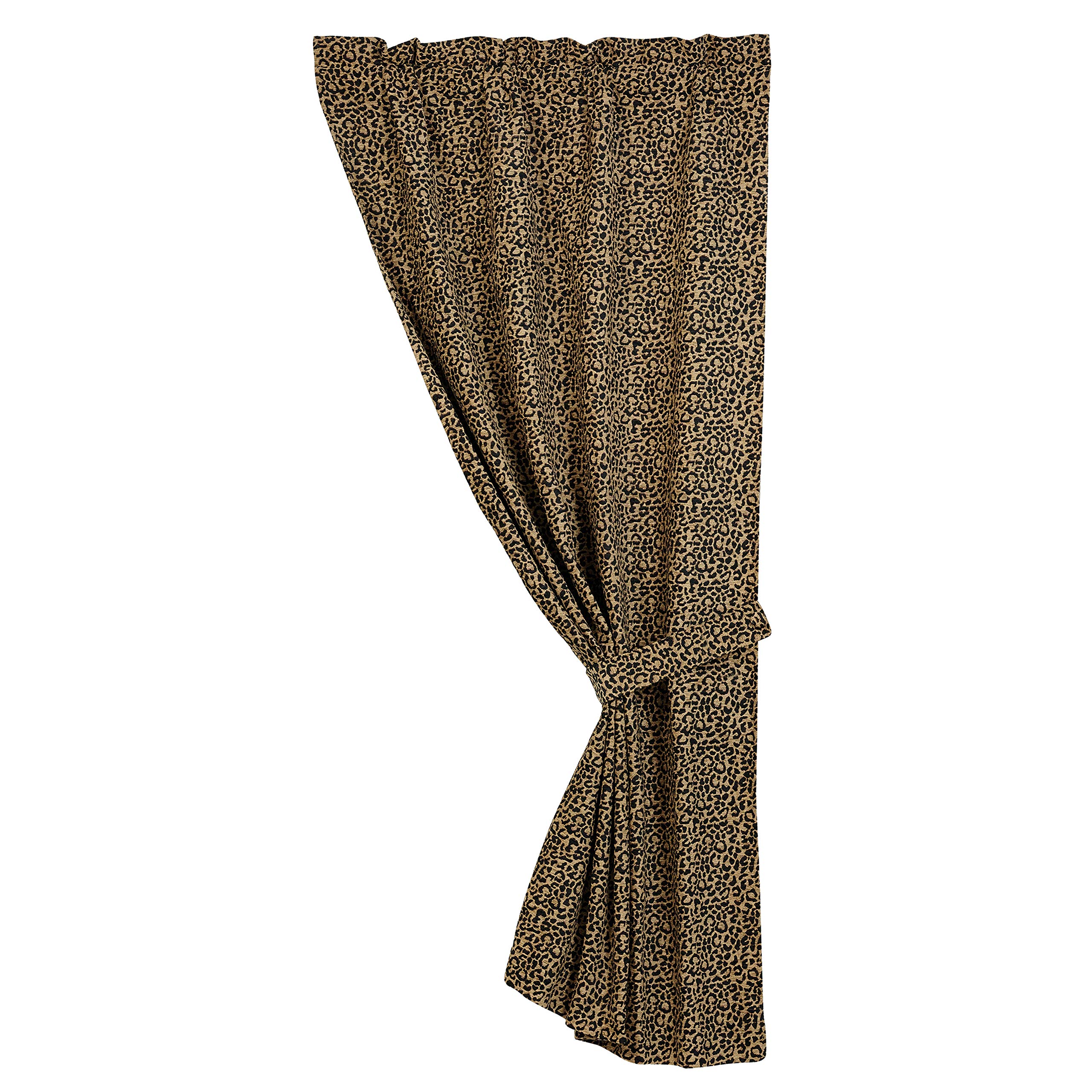 Paseo Road by HiEnd Accents San Angelo Curtain, 48x84 inch, Leopard Print, Western Rustic Traditional Farmhouse Style