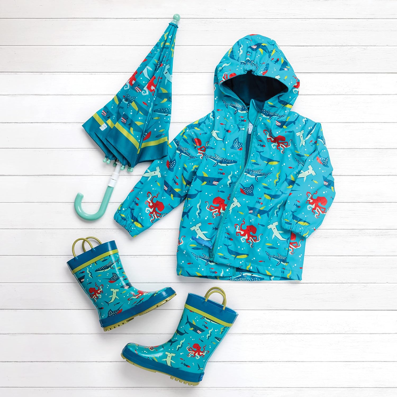 Stephen Joseph Raincoat, Charcoal Floral, 5T/6T - Image 9