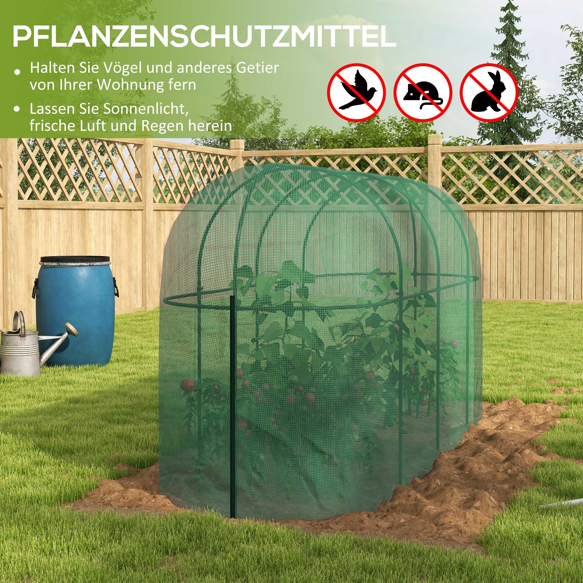 Outsunny Namiot ochronny dla roślin 3x1m z siatką i drzwiami, stal ziel.