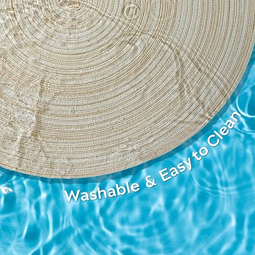 Miniatura 3 de Leetaltree Manteles individuales redondos de algodón resistentes al calor y antideslizantes, manteles individuales bohemios lavables para mesas de