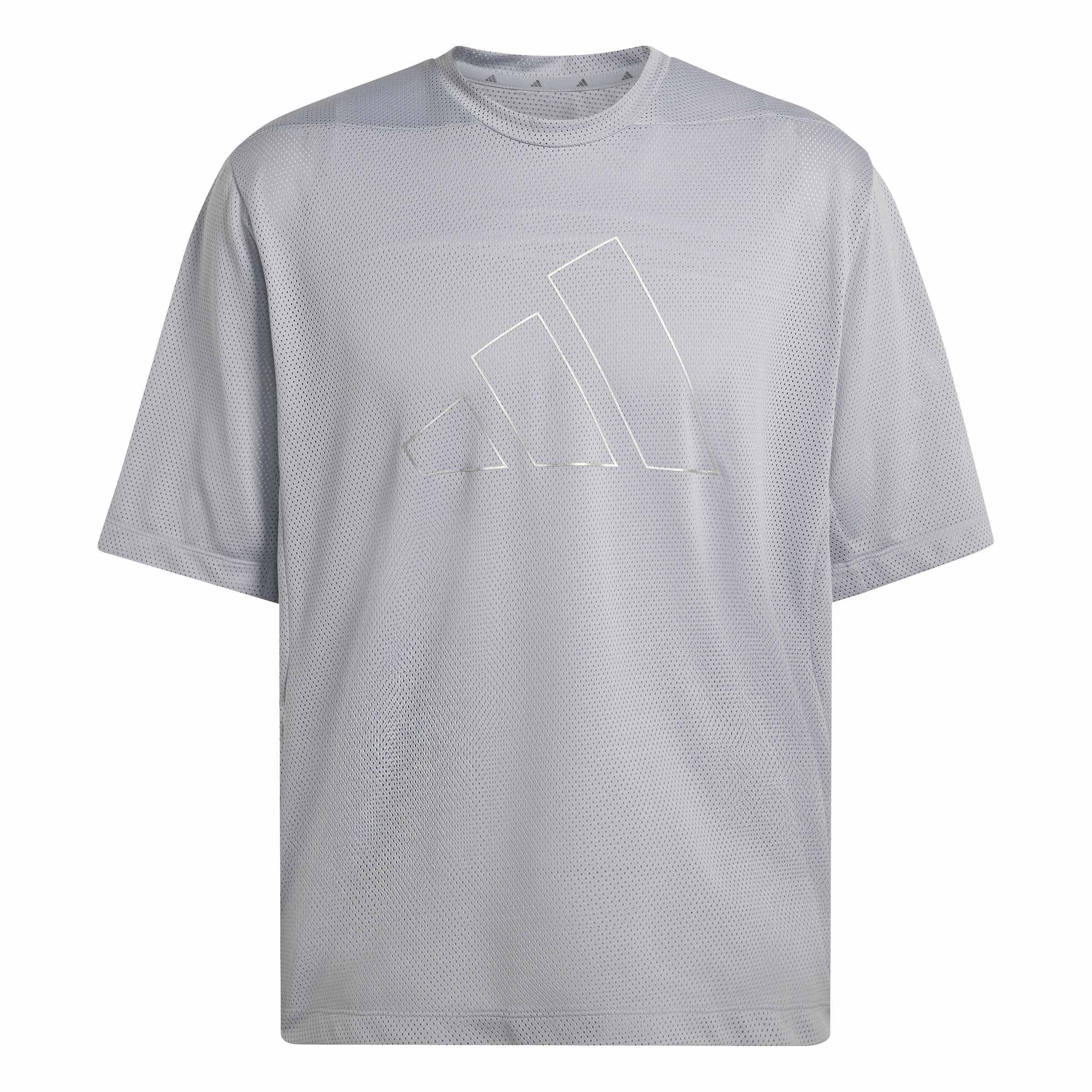 adidas Men's D4T Power Essentials Workout MESH T-Shirt, Halo Silver, XXL