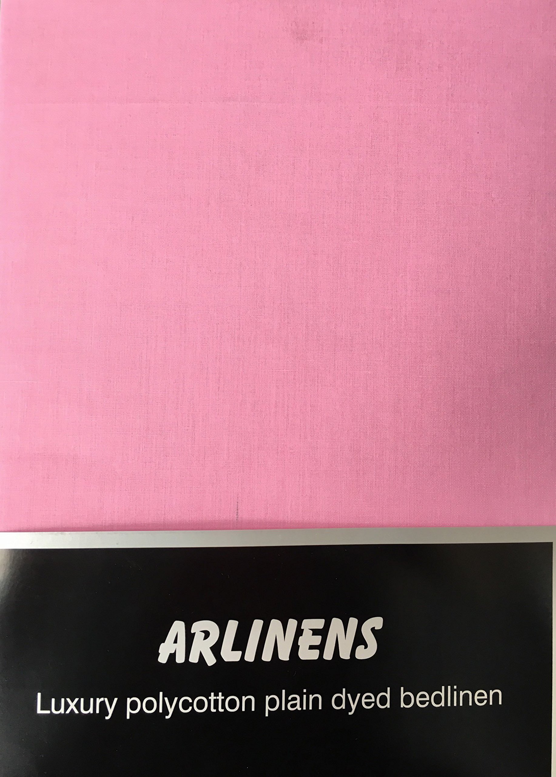 AR Latest Flat Bedsheet Plain Dyed Polycotton Smooth Fabric (Double, Pink)