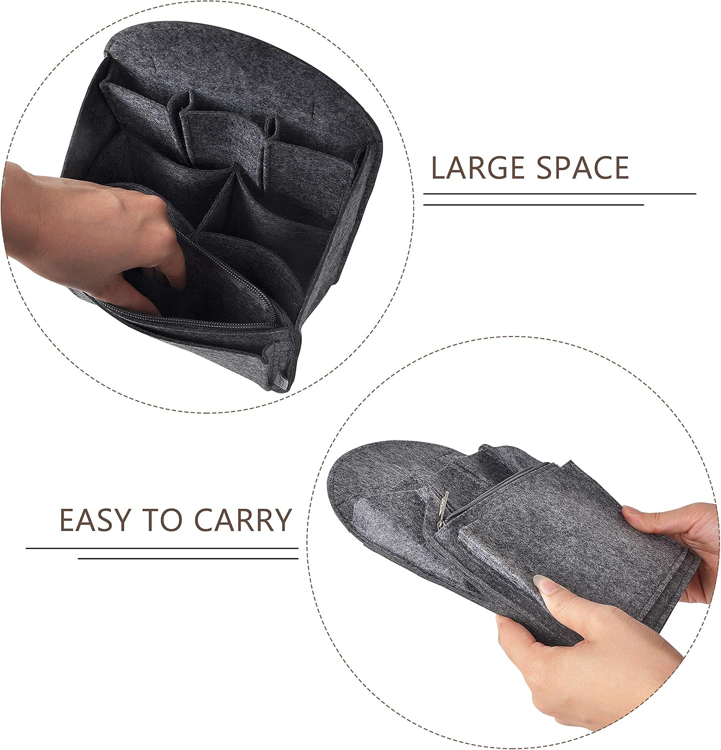 Vercord Felt Backpack Organizer Rucksack Insert Liner Inside Daypack Shoulder Bag 5 Colors 2 Size image 4
