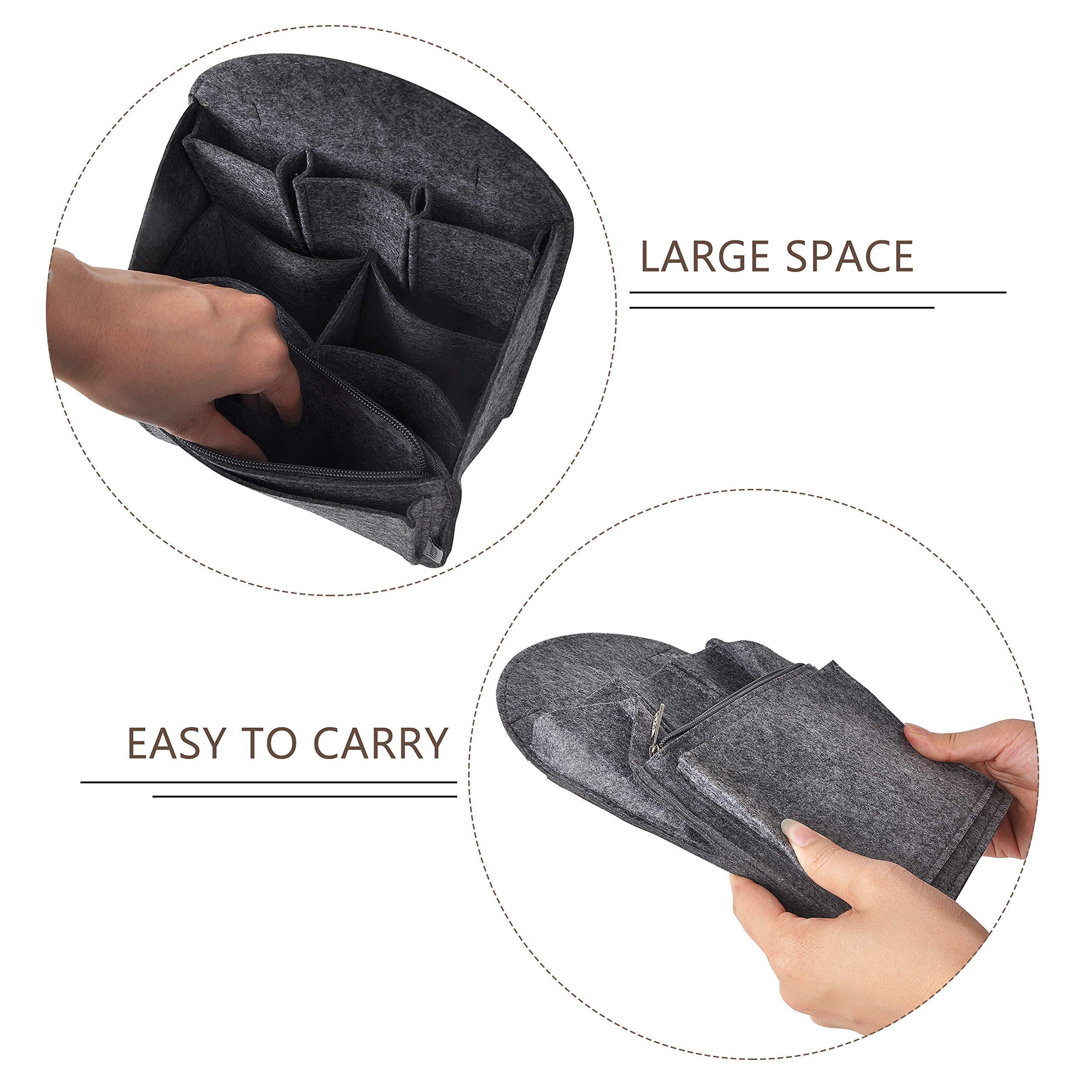 Organizador de mochila de fieltro, bolsa de hombro, 5 colores, 2 tamaños, Gris 4