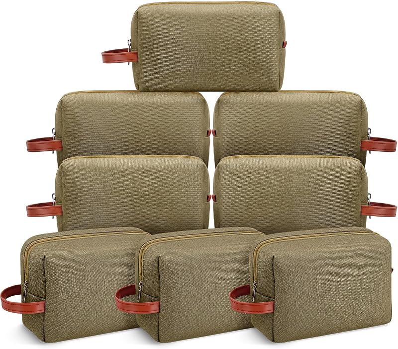 Hillban 8 Necessaires de Viagem para Pendurar em Canvas, com Alça e Bolsos Internos, Verde