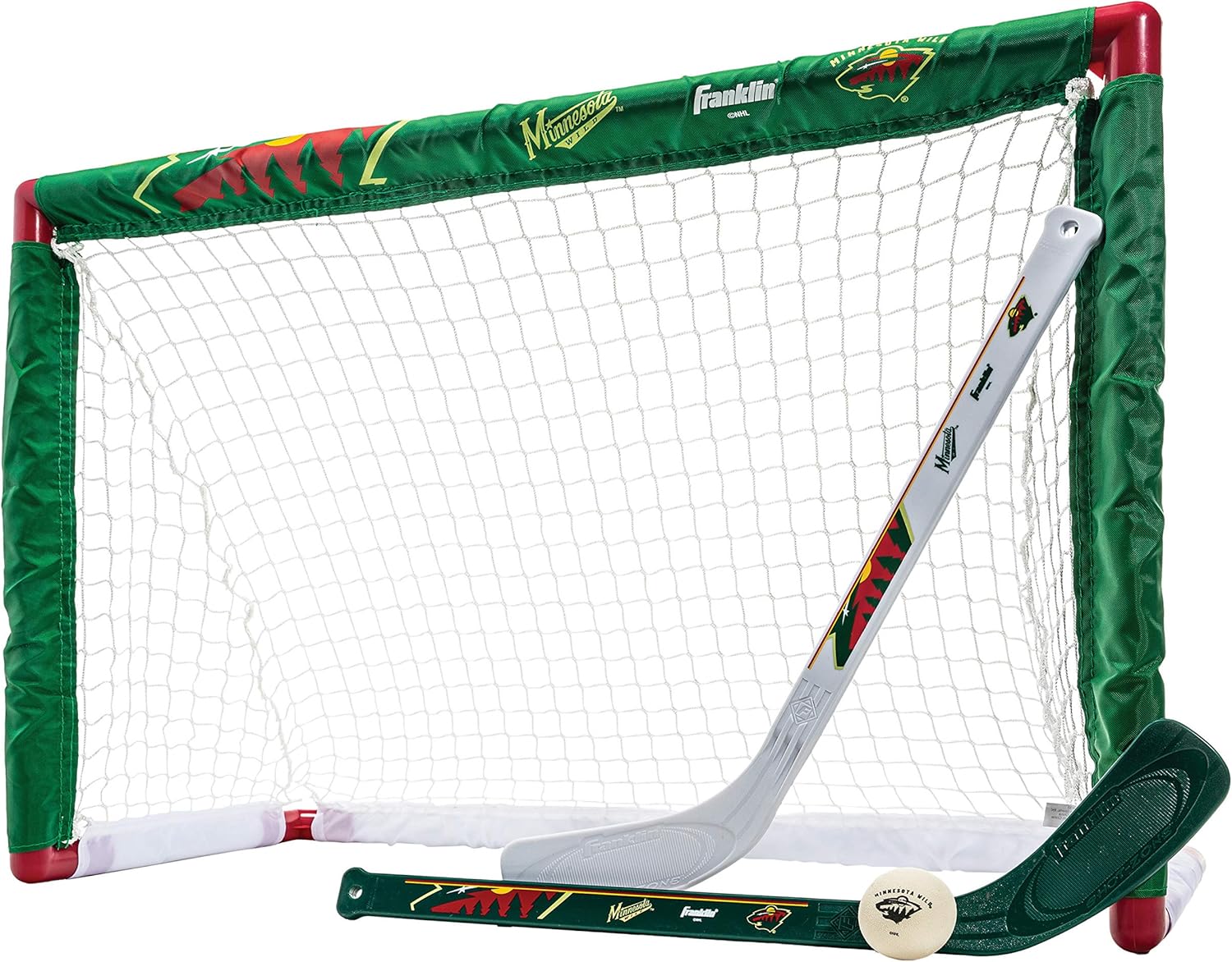 Franklin Sports unisex teen Franklin Sports Minnesota Wild Mini Hockey Set Knee Hockey Goal Ball 2 Hockey Stick Combo Set, Minnesota Wild, 28 x 20 12 US : Sports & Outdoors