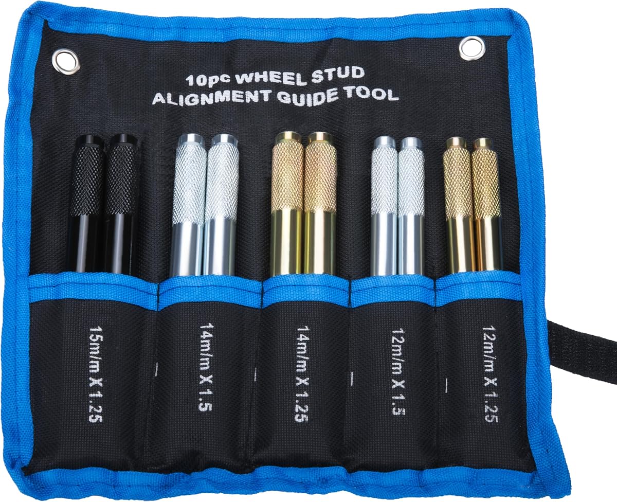 10 PCS Automotive Wheel Alignment Tool, Car Tire Alignment Stud Pin Kit | Steel Alloy Lug Bolts Mounting Tools for Mechanics, Positioning Balancing Tools for Changing Tires on Cars with Lug Bolts