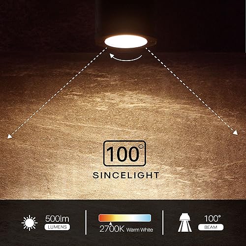 Miniatura 4 de SINCELIGHT Bombilla LED GU10 reflector de 38, 6 W, RA92, blanco frío 6000 K, no regulable, 550 lúmenes equivalentes a halógenos de 50 W, paquete de