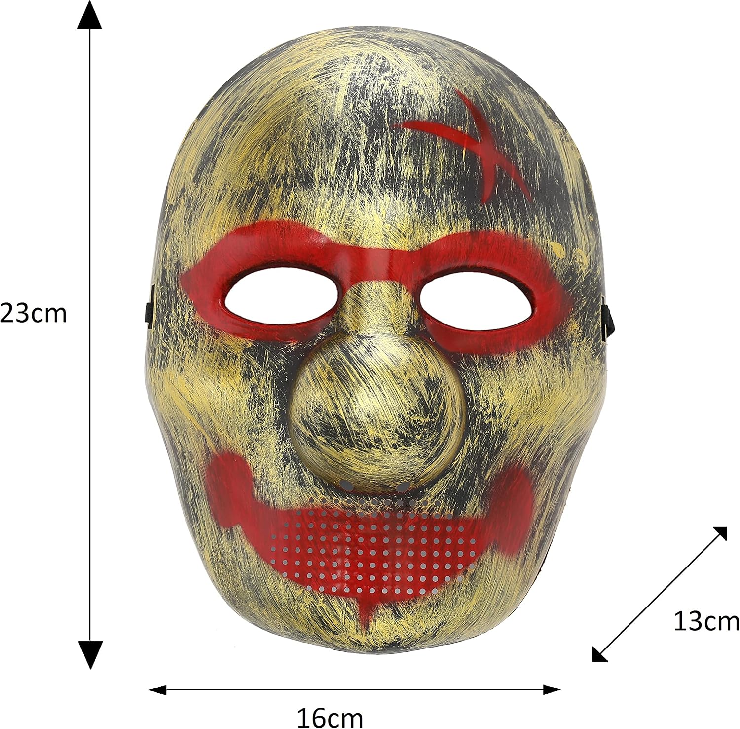 Komonee Halloween Mask Big Nosed Smile Gold Costume Adult Outfit Scary Spooky Horror Party Face Fancy Dress Cosplay For Men Women (HM9) - Image 3