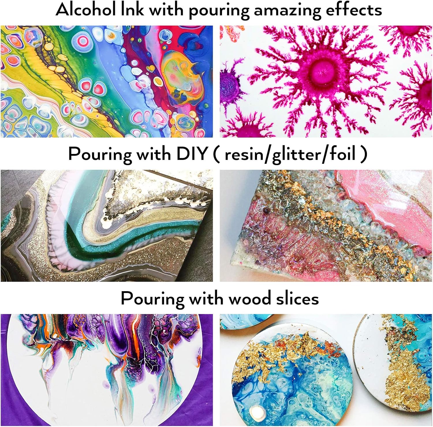 Nicpro 39 Colors 2oz Acrylic Pour Paint Supplies Kit, Pre-Mixed Pouring Paint High Flow Painting Bulk Set with Canvas, Wood Slices, Pouring Oil, Tools, Gloves, Strainer, Cups, Resin for Beginner DIY
