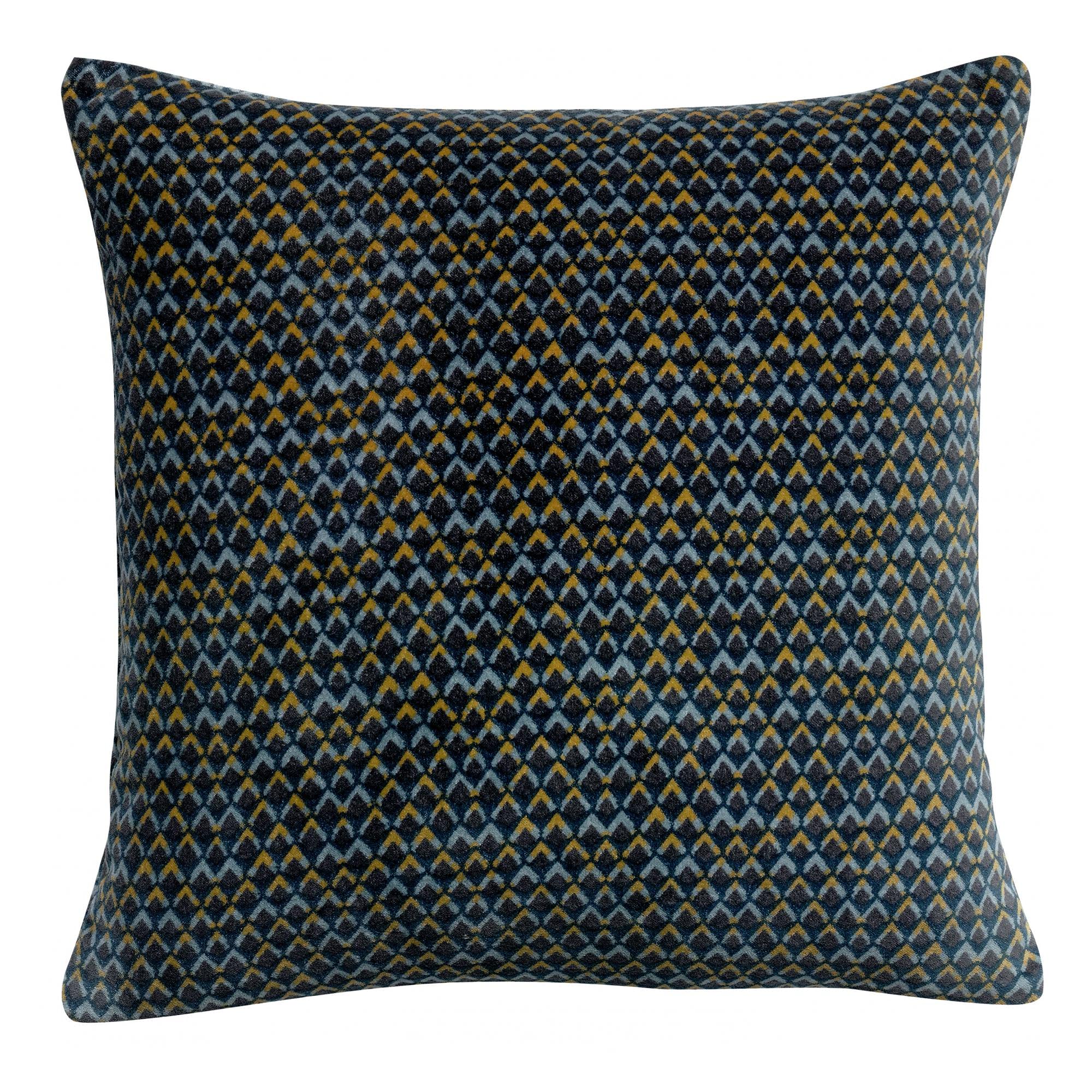 Coussin Vera Encre Vivaraise 45x45 en velours noble et finitions haut de gamme