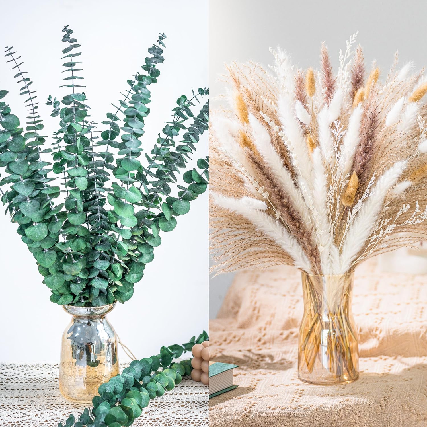 Pampas grass and Eucalyptus set home decor shower decor