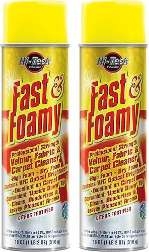 HI-TECH Limpiador rápido y espumoso de alfombras y tapicería con boquilla rociadora boca abajo (paquete de 2)