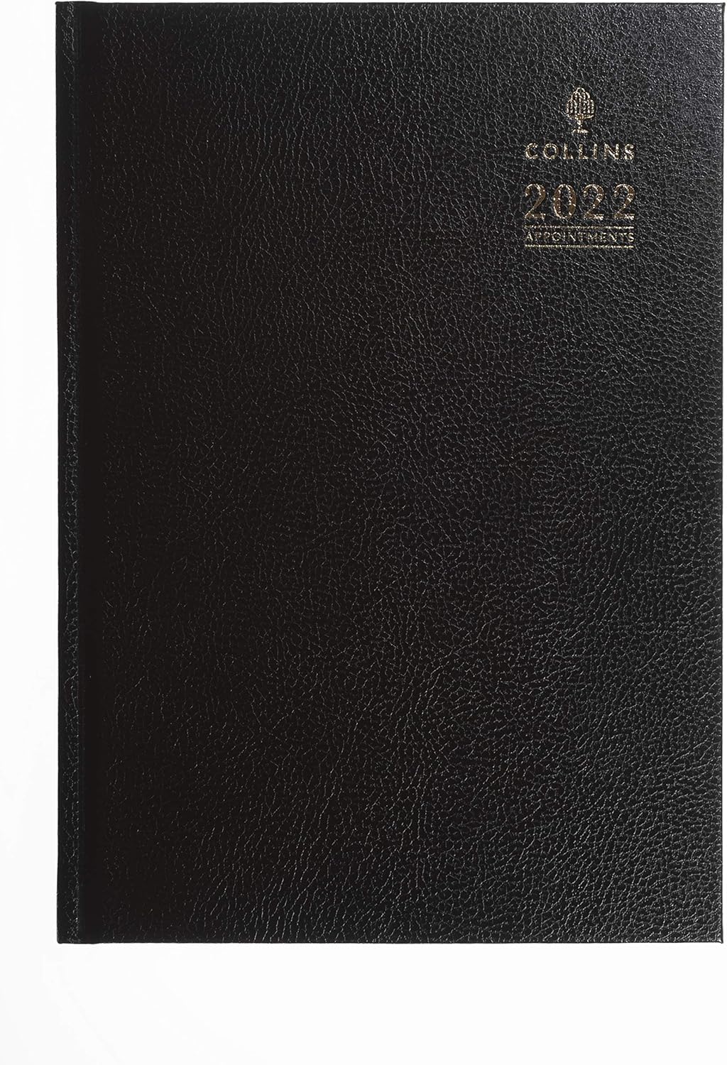 Collins Desk A5 Week to View with Appointments 2022 Diary - Black