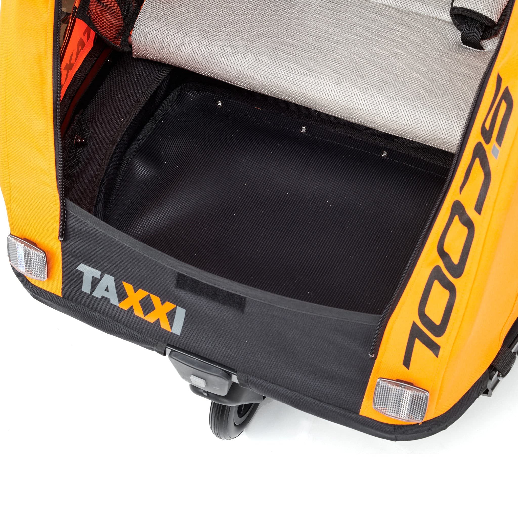 TAXXI Pro two orange Fahrradanhänger Buggy Jogger Multifunktionaler Kinderwagen 3-in-1 2 Sitze