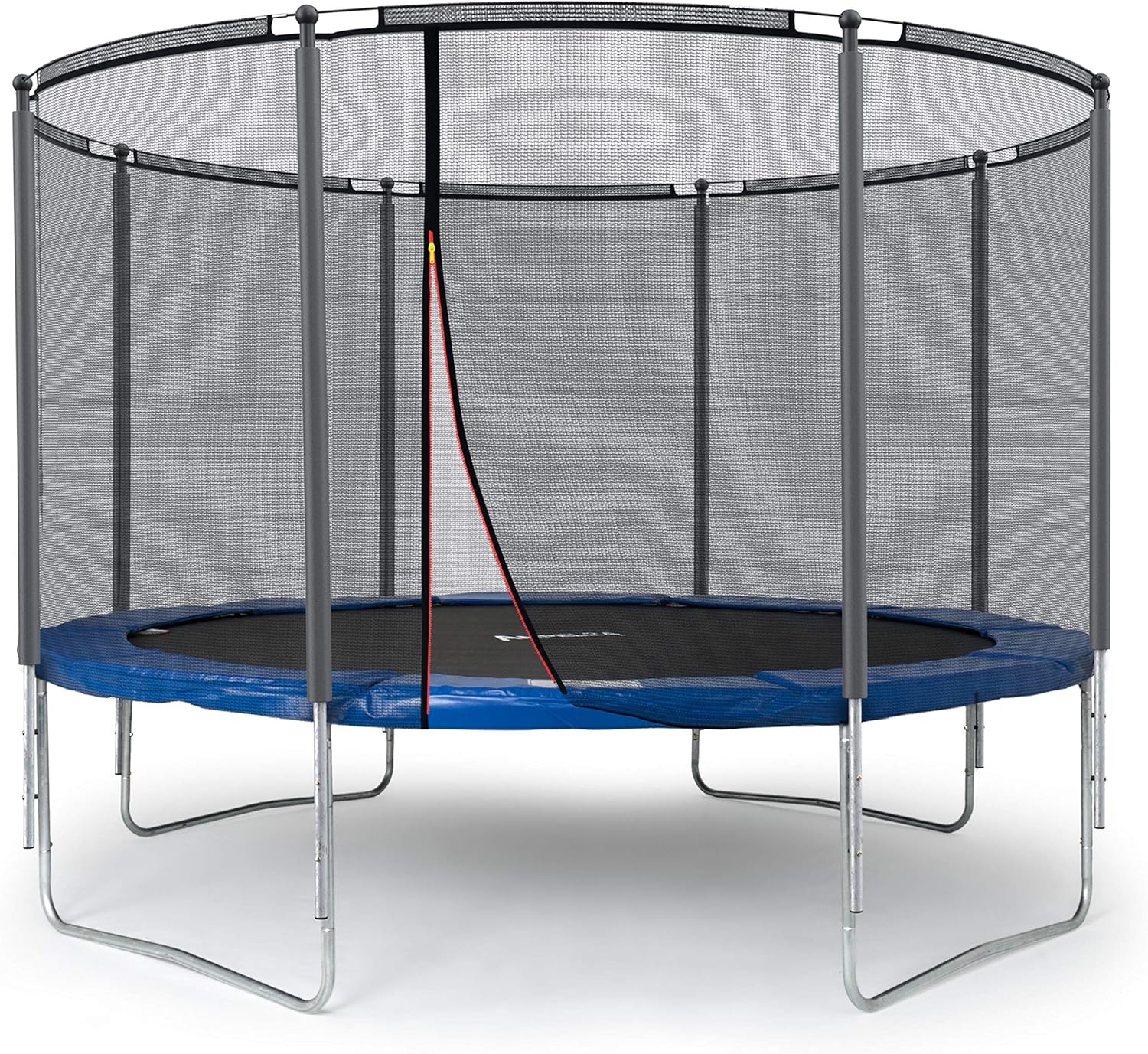 Ampel 24 Trampolin Outdoor Ø 366 cm, GS-Zertifikat, Komplettset mit Randabdeckung und Sicherheitsnetz, 8 gepolsterten Stangen, Belastbarkeit 160 kg