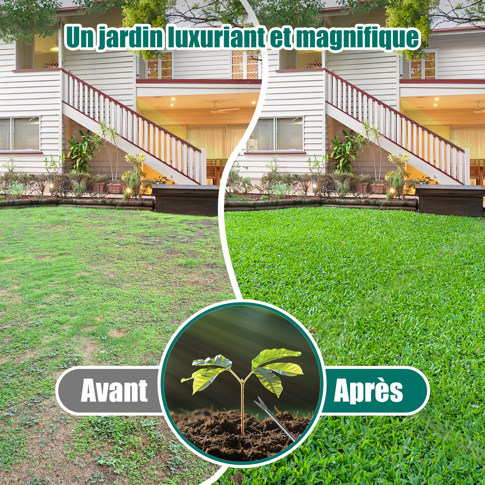 HYCHIKA Aérateur Gazon, 15 Pointes en Acier Solide, Scarificateur Pelouse, Aérateurs de Gazon Manuels, Aerateur Gazon Outils Jardinage
