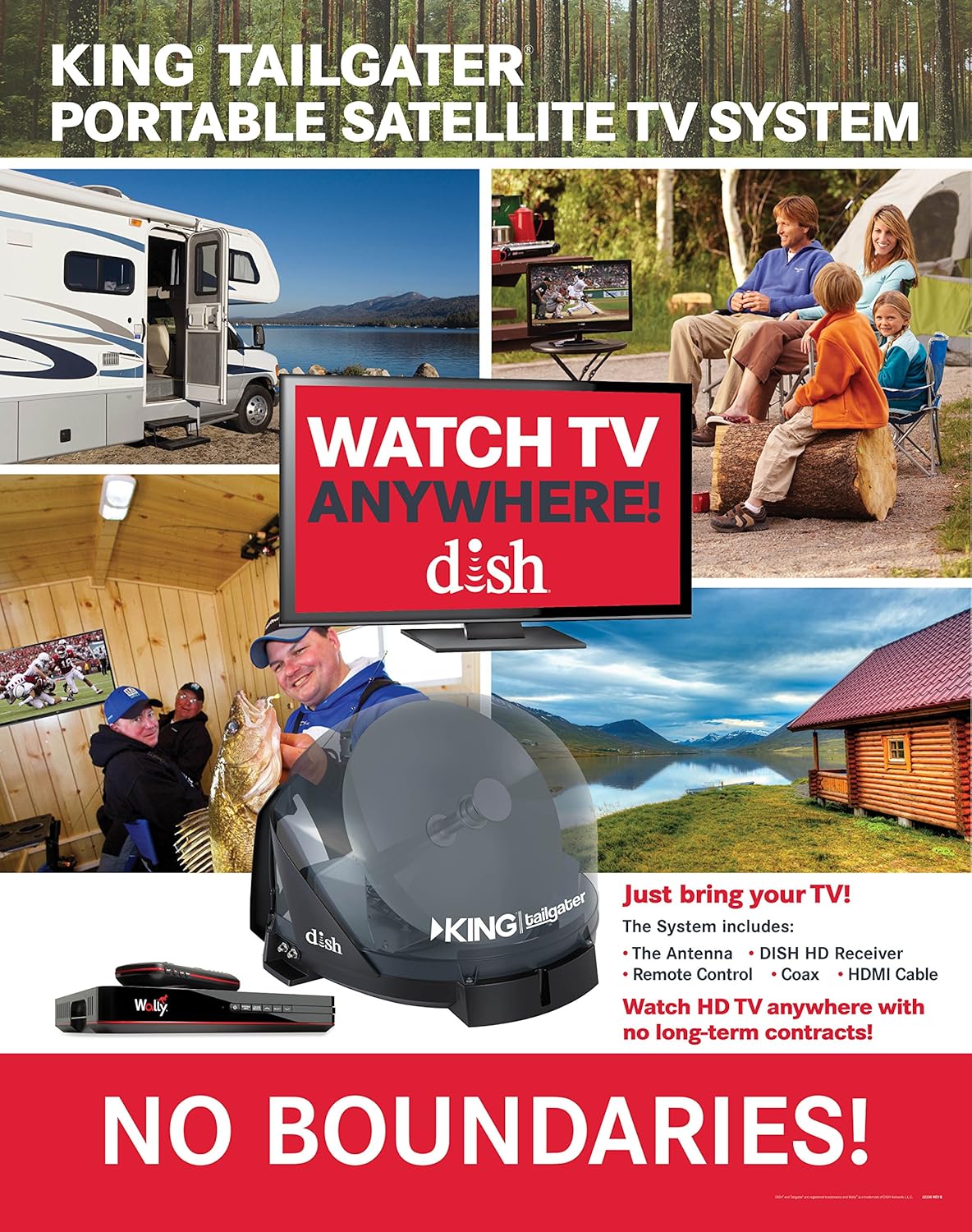 KING VQ4550 Tailgater Bundle - Portable Satellite TV Antenna and DISH Wally HD Receiver : Electronics
