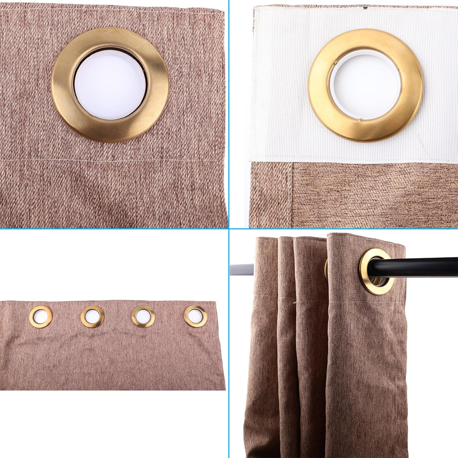 Stainless Steel Curtain Grommets Rings, 1.6 in ID Eyelets, 20 Pack
