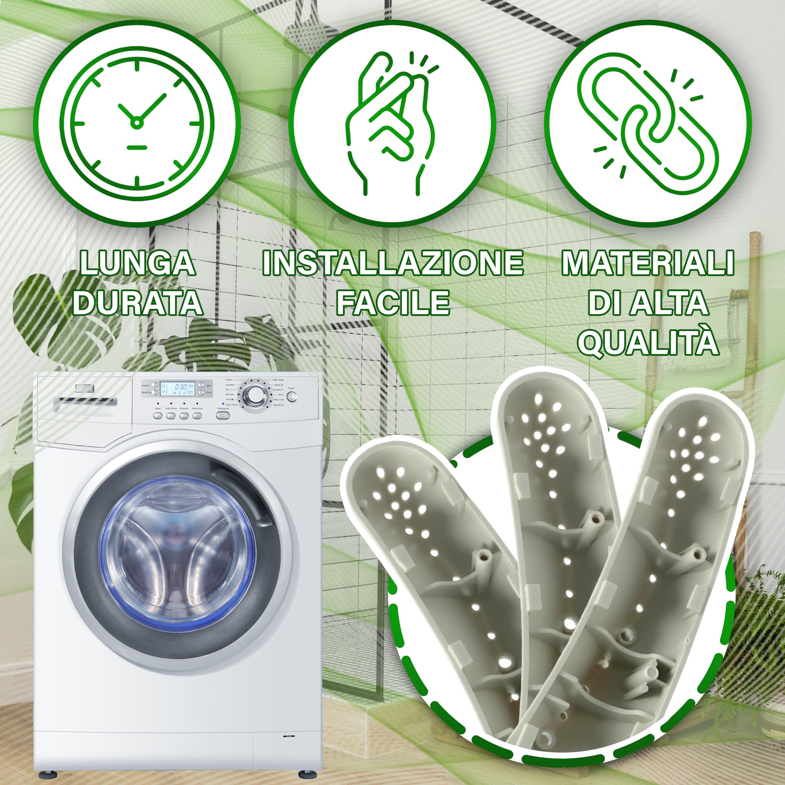 3 Pezzi Trascinatore Per Tamburo Lavatrice Con Codice Originale - Foto 10