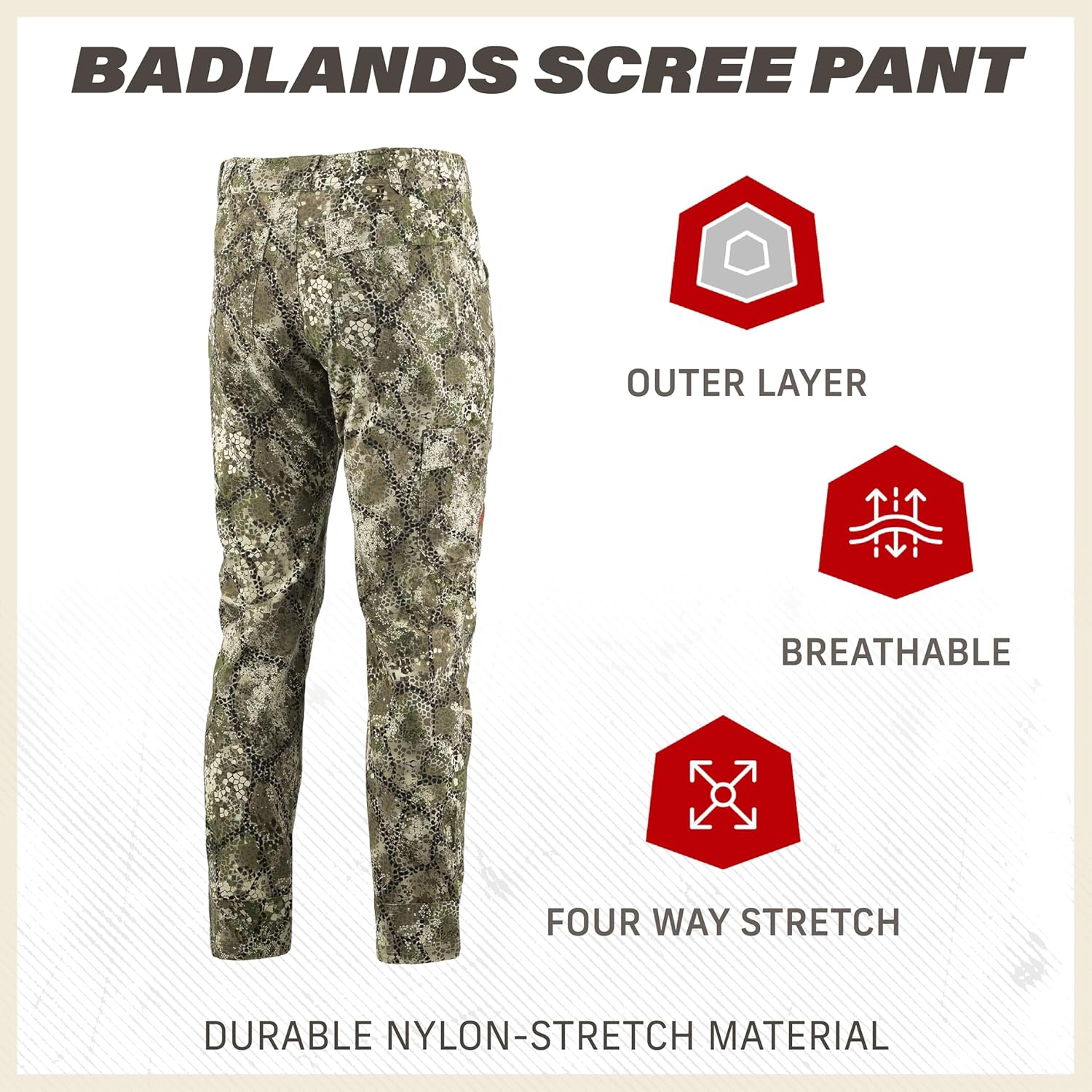 Badlands Scree Hunting Pant - Versatile Stretch Pants for Hunters Who Need Comfort and Mobility from Field to Town Wear, Approach OG, 32 Tall - Image 2