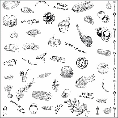 Technopaper Premium Deli Paper 12 x 12 pulgadas, paquete de 4,000 unidades, resistente al agua y a la grasa, biodegradable, 100% reciclable y sin