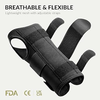 BraceUP Wrist Support Brace with Metal Hand Splint for Carpal Tunnel Wrist Support, Left or Right Hand Support and Tendonitis Arthritis Pain Relief - for Men and Women (S/M, Left Hand)