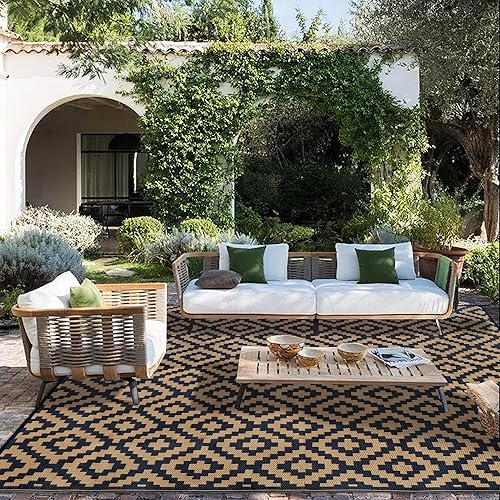 Miniatura 68 de SAND MINE - Alfombras reversibles, alfombra de pajillas de plástico, alfombra de área moderna, alfombra grande para suelo y exteriores, vehículos