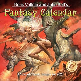 Boris Vallejo & Julie Bell's Fantasy Wall Calendar 2024 A Year of Classic Images for 2024