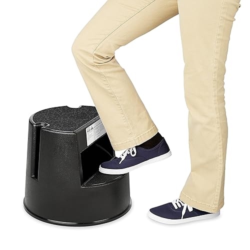 Miniatura 5 de Rubbermaid  Taburete de plástico  16 x 13 pulgadas, color beige, Negro, 1