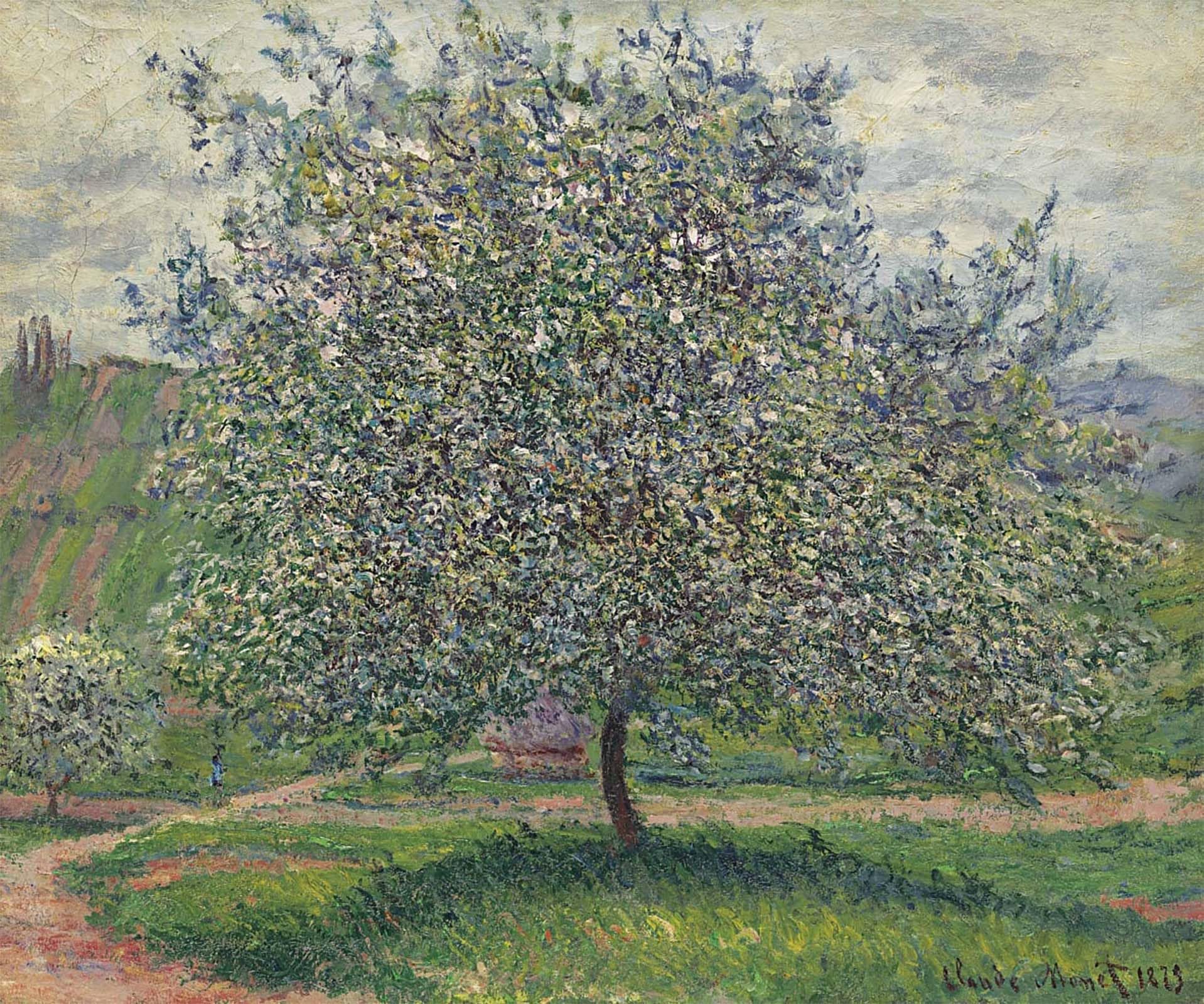 POSTERIIk Vintage Classic Picture Landscape Artwork The tree by Claude Monet Portrait Canvas Painting for Office Home Decor 60x90cm