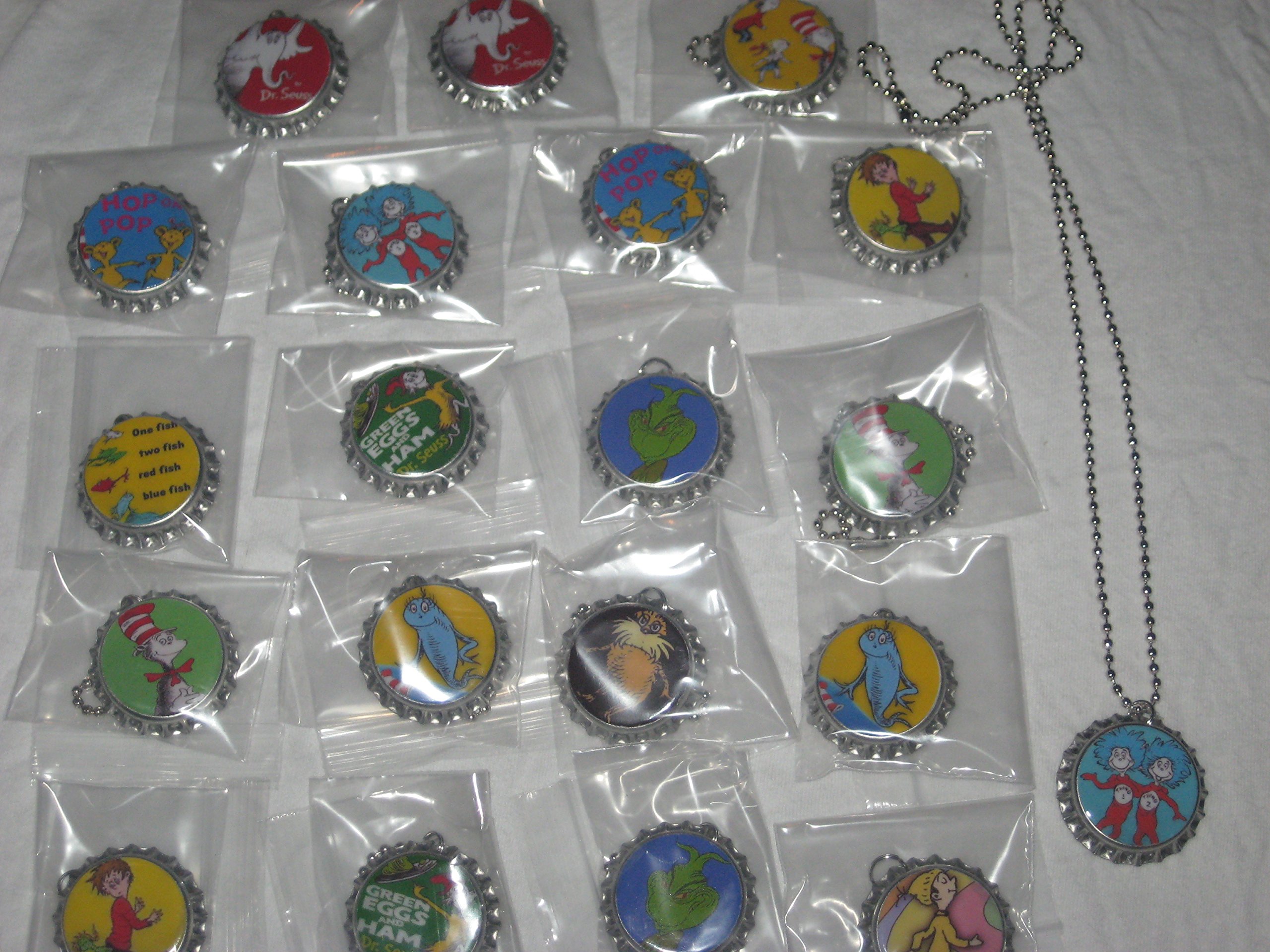 hand made Dr.Seuss Variety Party Necklace Favors lot of 10