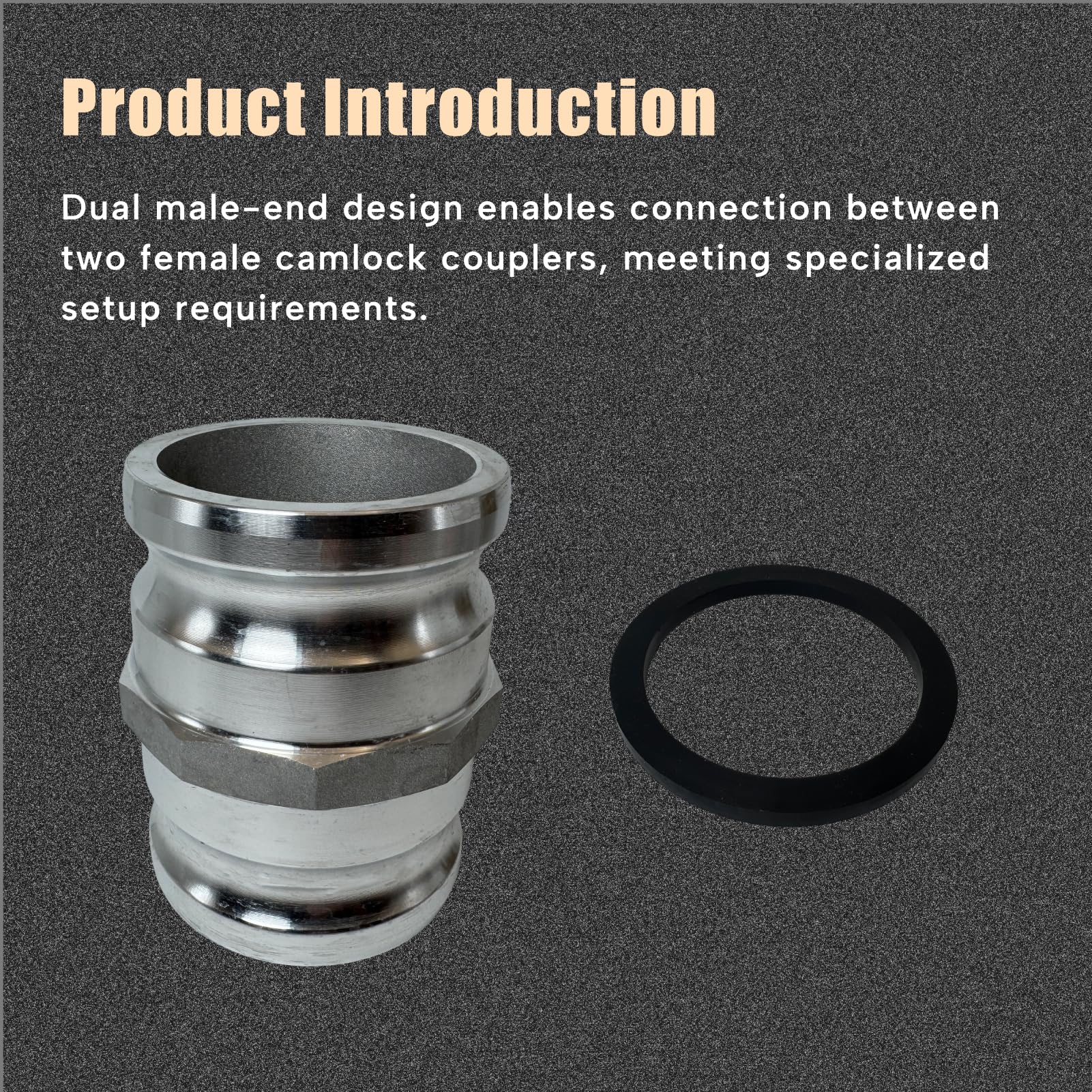 Adaptador de bobina de leva y ranura tipo AA de 3 pulgadas para Camlock macho de 3 pulgadas x 3 pulgadas macho Camlock conector de montaje de camlock resistente, material de aluminio con