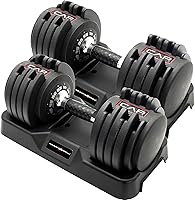 CAP Adjustabell 55lb Adjustable Dumbbells Pair - Twist Dial 10-55lb Space-Saving Home Gym Weights
