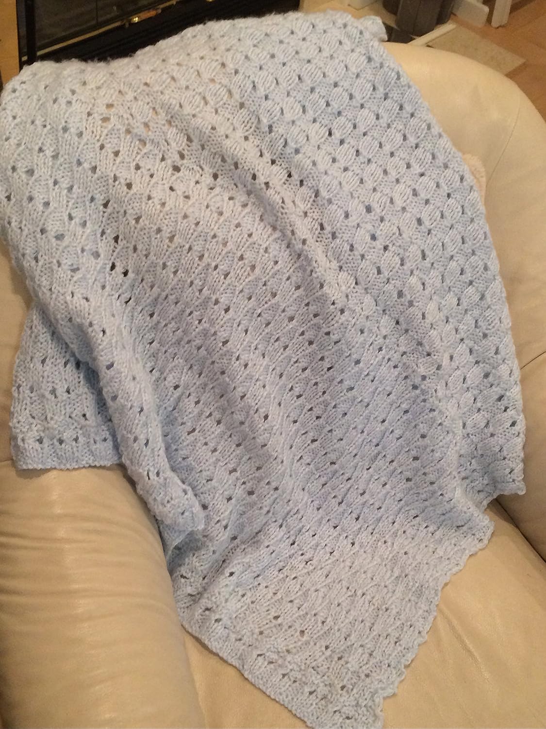 Palest Baby Blue Baby Afghan Handmade Products