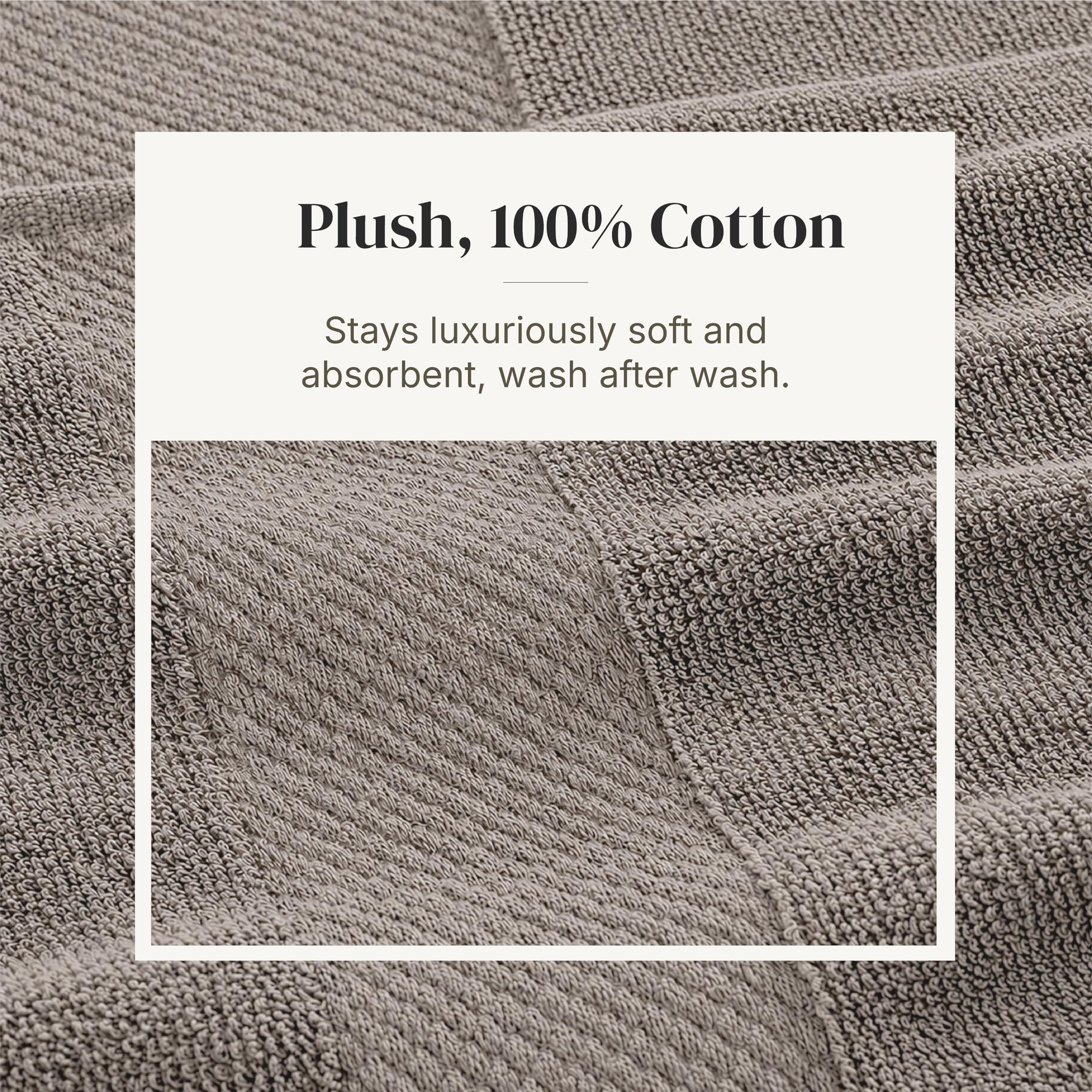 Modern Threads Juego de 6 Toallas de 600 gsm con Borde Jacquard Filgree, Color Gris Pardo