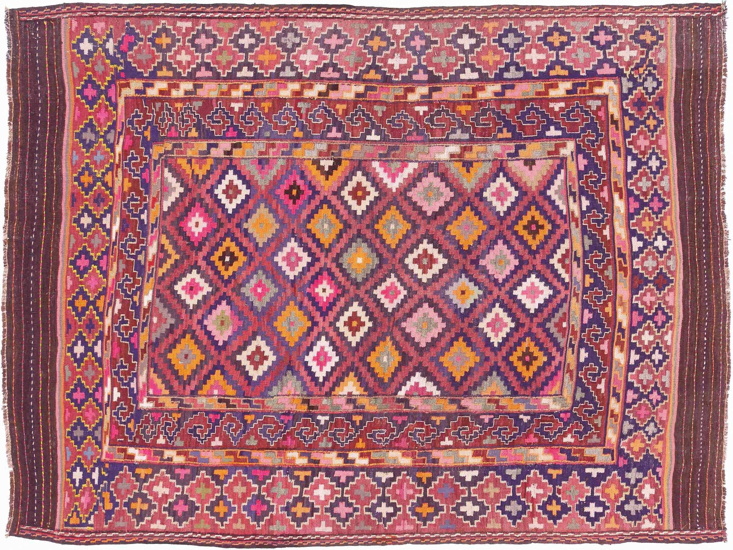 Tapis Soumakh Ghalmuri afghan d'exception en laine marron 150 x 200 cm