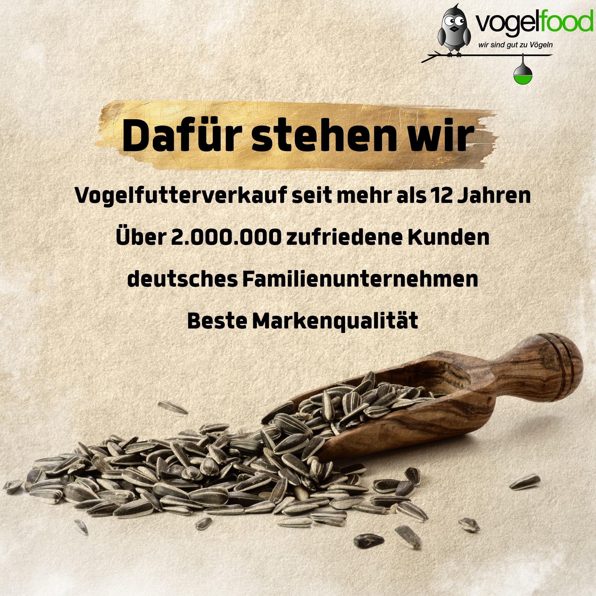 Vogelfood gestreifte Sonnenblumenkerne Marke Vogelfood 25 kg