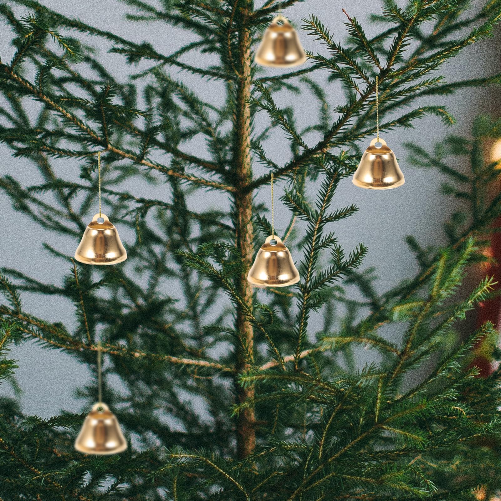 VICASKY 100 Piezas Carillón de Viento de Campana Pequeña Dorada Mini Campanas para Manualidades y Adornos Navideños para Guirnaldas Navideñas y Decoración de Ventanas