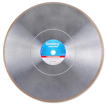 Gemking 20 Inch Lapidary Diamond Saw Blade, Ultra-Thin .085" x 1" Arbor, Continuous Sintered Notched Rim for Agate, Jade, Petrified Wood & Gemstones