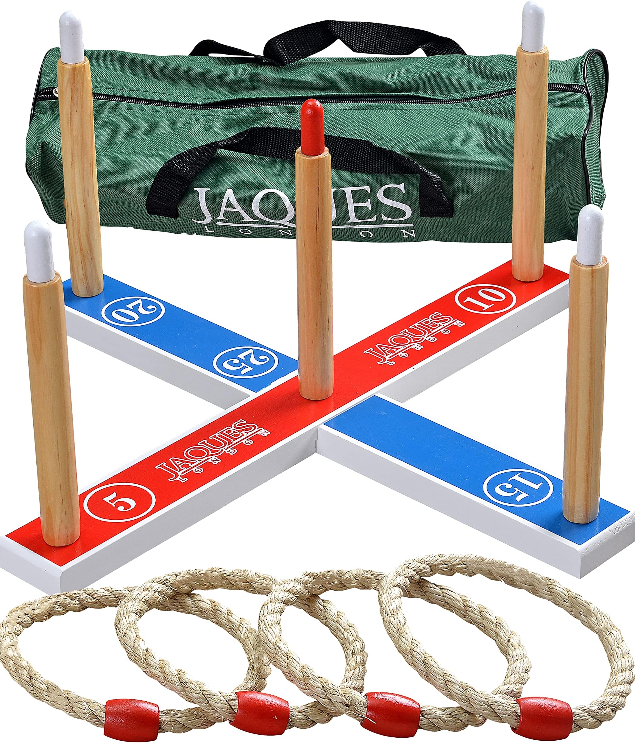– Jaques of London Quoits Garden Game | Outdoor Games| 4 Rope Quoit Ring Toss Game | Wooden Quoits Set | Family Lawn Games | Since 1795