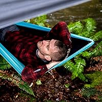 Vista 6 de Wise Owl Outfitters Toldo para Hamaca – Funda de lona impermeable para acampar con estacas de tienda de campaña y bolsa de transporte, refugio