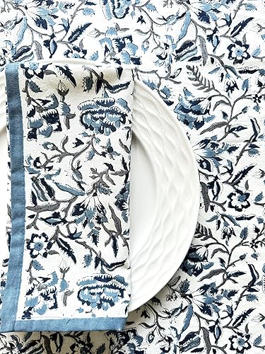 Miniatura 8 de ATOSII Queen Green - Servilletas de tela de otoño 100% algodón, estampado a mano, lavable y duradero, para uso diario, bodas, fiestas, al aire