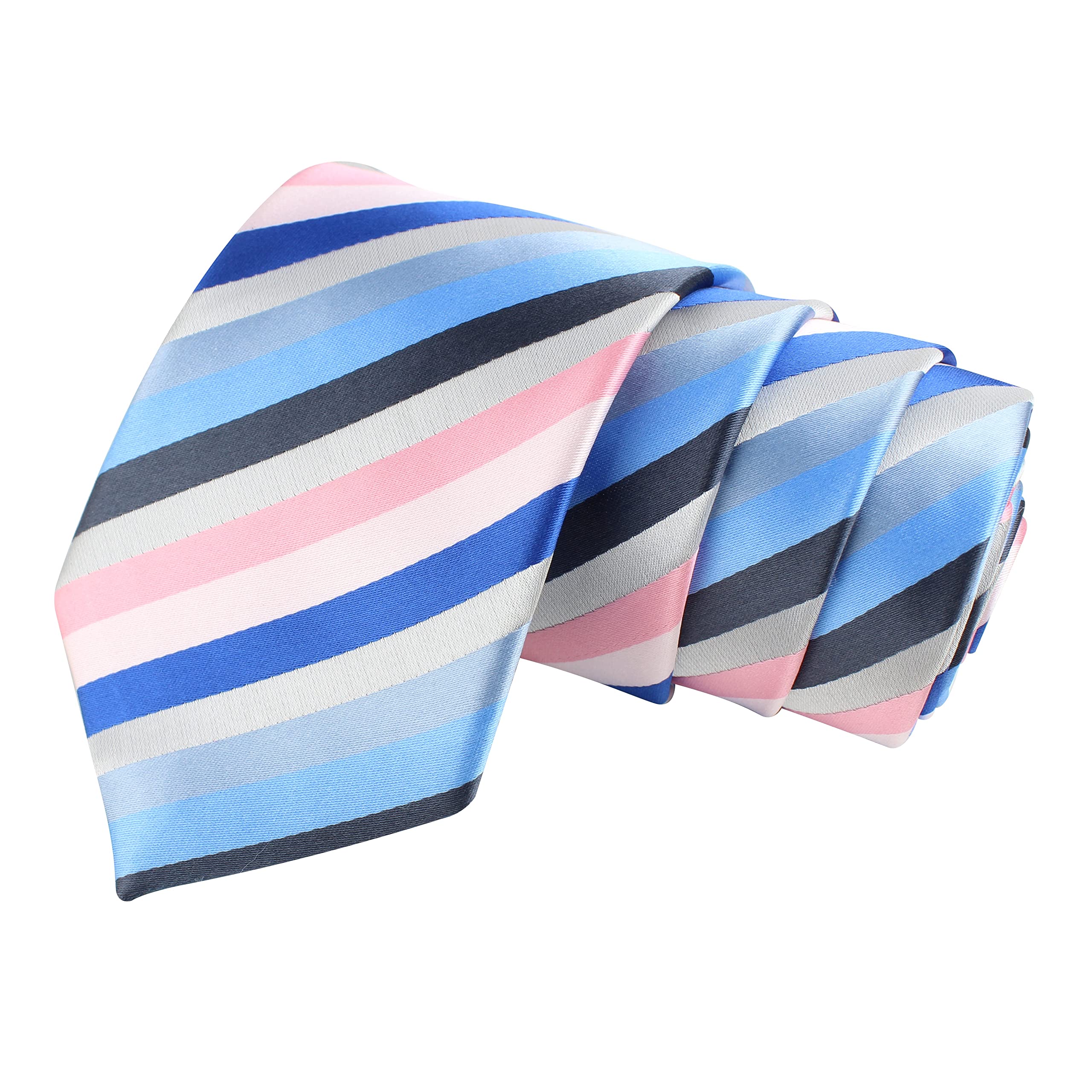 Runway Multi Striped Blue Neck Tie For Men-image-37