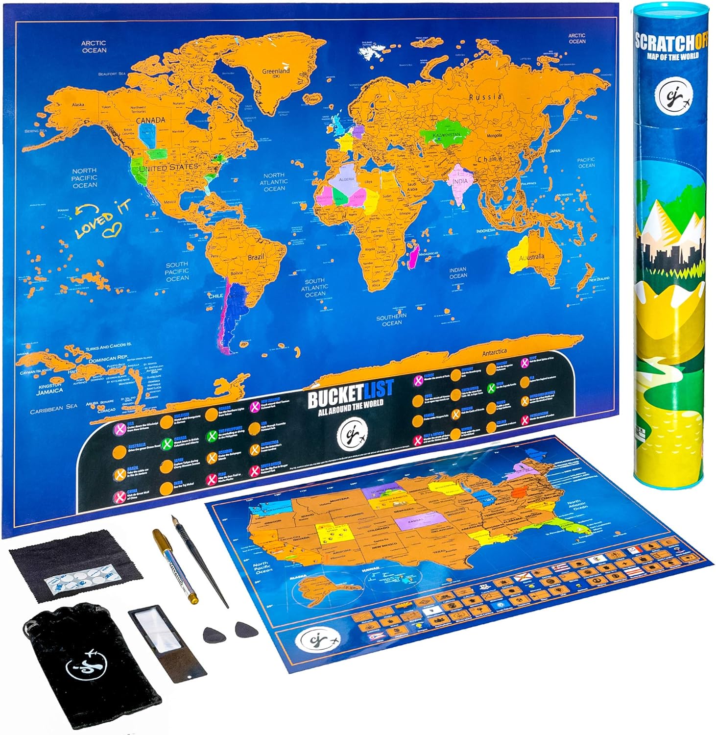 Scratch Off Map of The World Poster Travel Bucket List