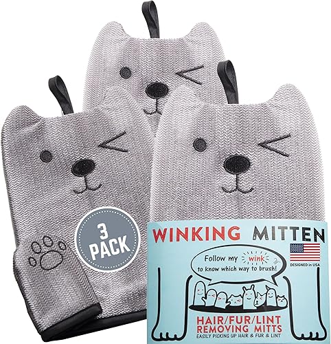 Miniatura 1 de GPCA - Manopla de guiño para mascotas removedor de pelo y pelusa para asiento de automóvil ropa y muebles removedor de pelo reutilizable para gatos