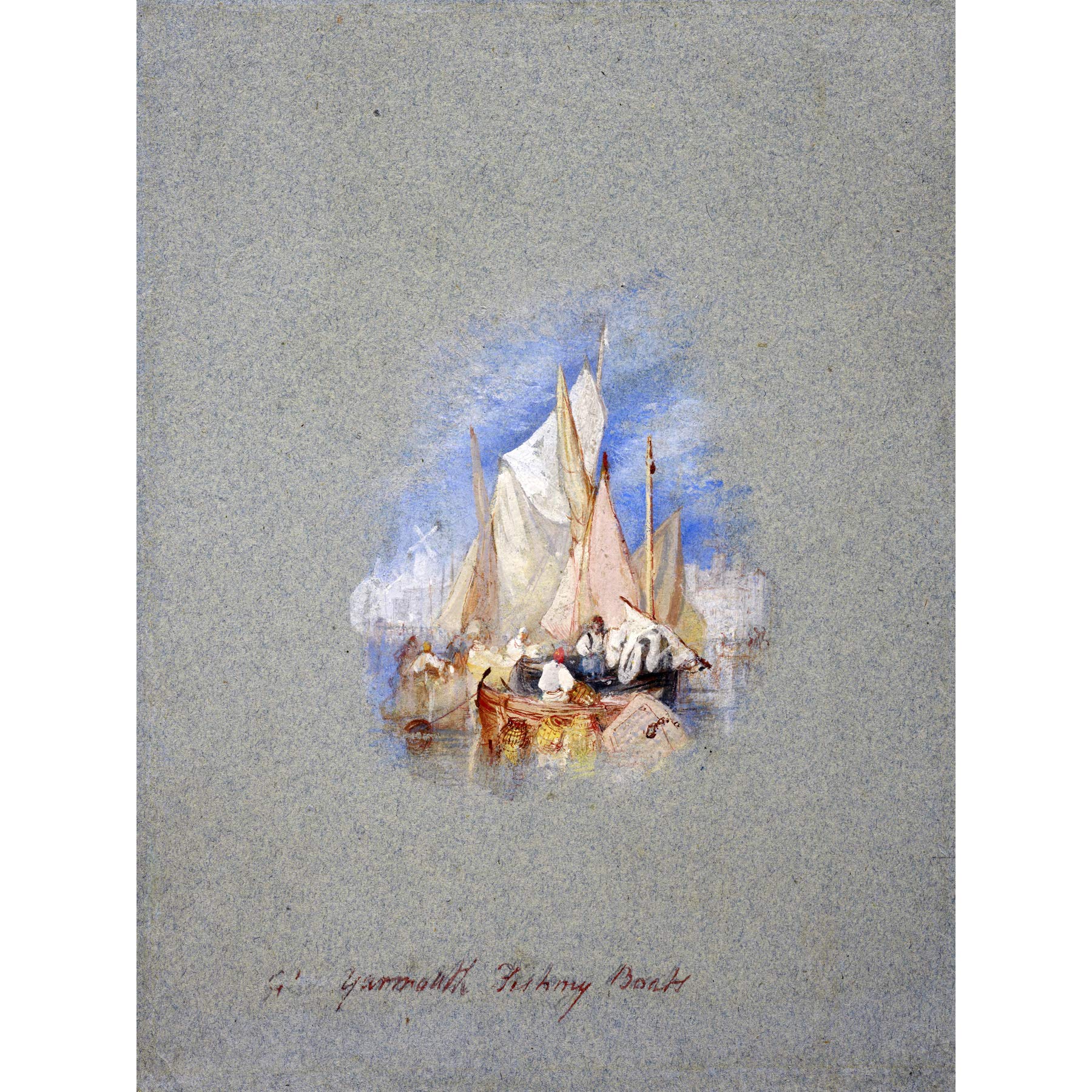 Artery8 Turner Great Yarmouth Fishing Boats 1827 Painting Premium Wall Art Canvas Print 18X24 Inch