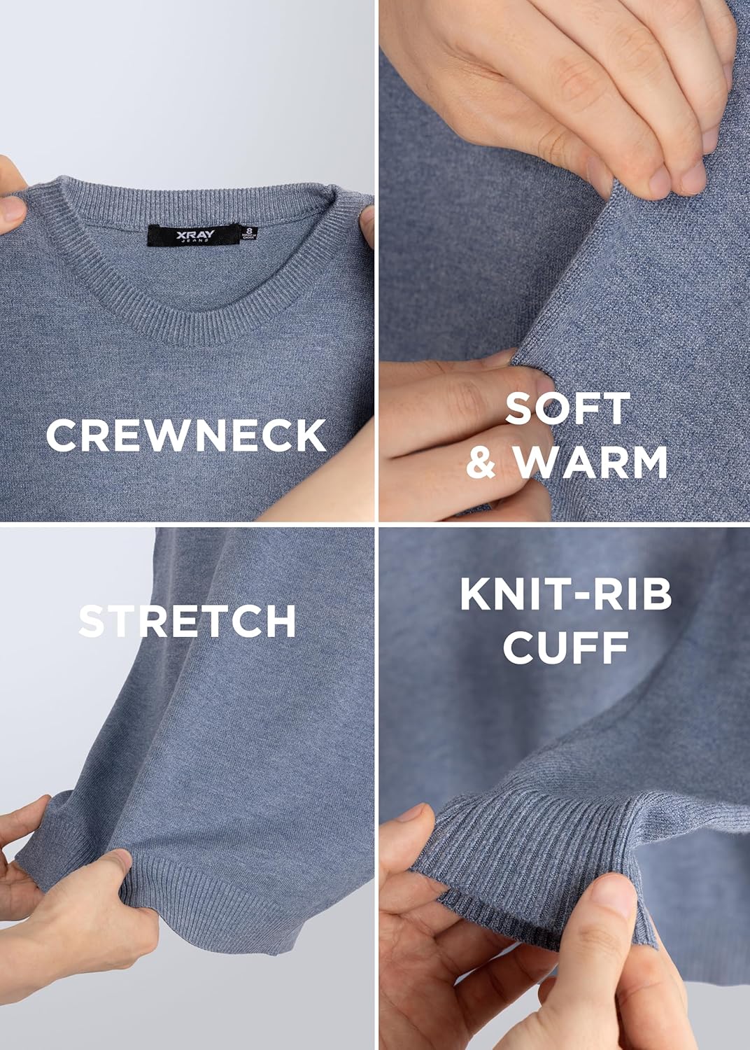 X RAY Boys Crewneck Sweater (XS - XXL), School Uniform Big Boys' & Little Kids Youth Crew Neck Long Sleeve Pullover - Image 5