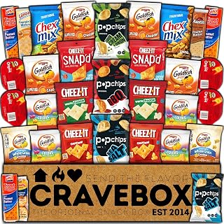 CRAVEBOX Chips and Crackers (Snack Box Mix) Halloween Treats Gift Snacks Variety Pack Box Kids Adults Office Home Work - College Back to School