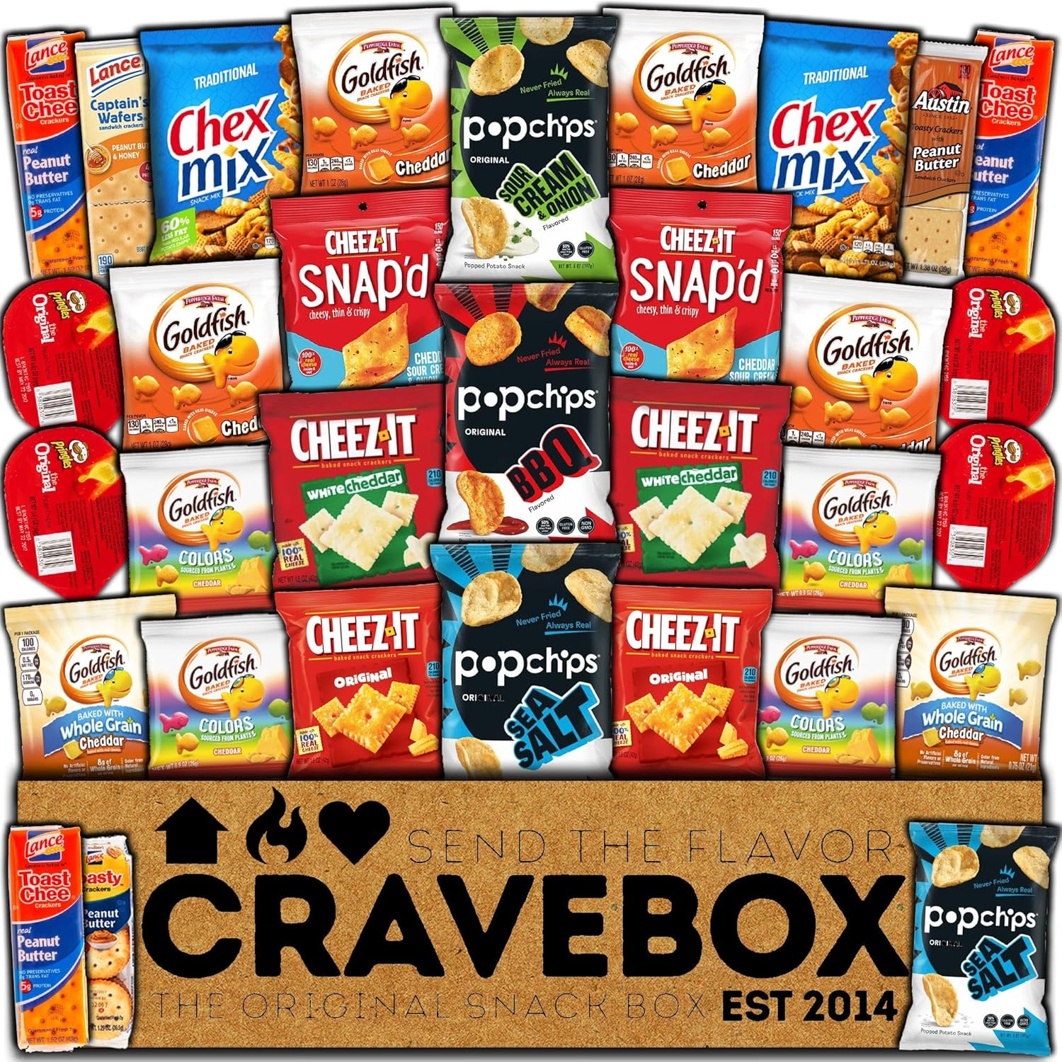 CRAVEBOX Chips and Crackers (Snack Box Mix) Easter Treats Gift Snacks Variety Pack Box Kids Adults Office Home Work - College Back to School